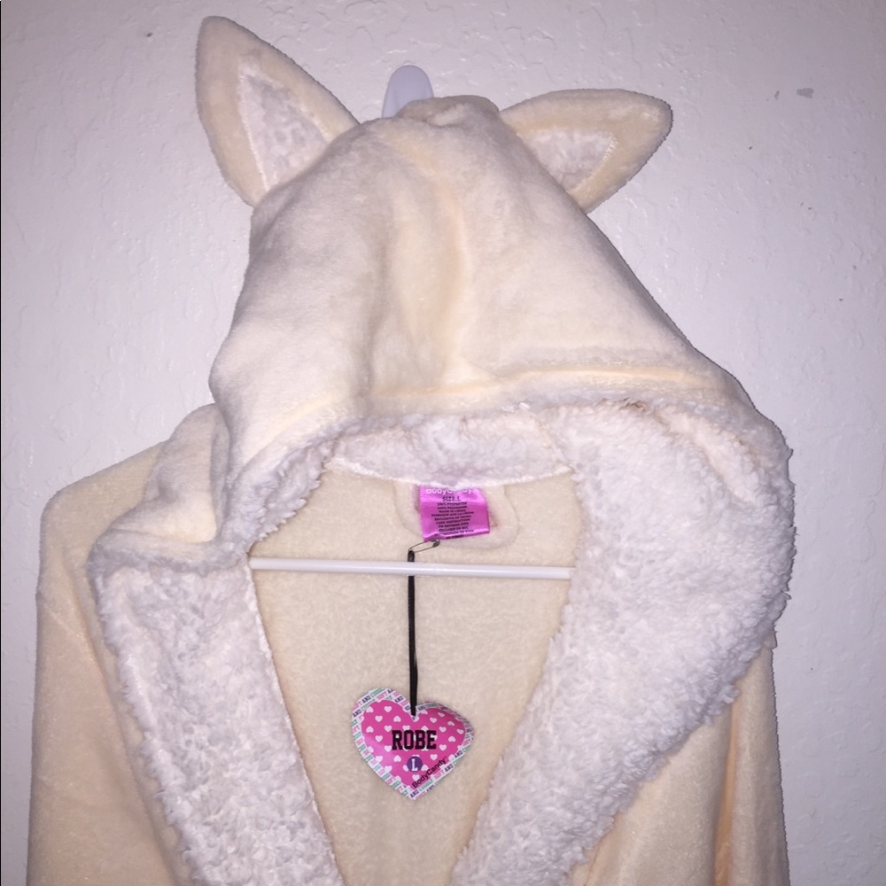 Bnwt Cute Plush Robe Kimono Blush Ivory Size L